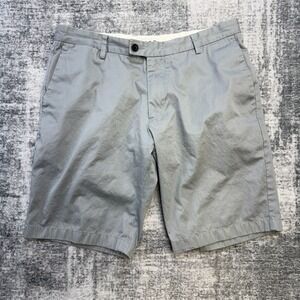 REISS Shorts Mens 32 Gray Cotton Chino Trouser Quiet Luxury Preppy Casual 9"